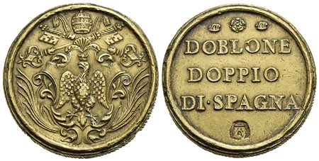 ROMA - Innocenzo XIII (1721-1724) - Doppio doblone - Stemma - R/ DOBLONE DOPPIO DI SPAGNA Ø: 32 mm. 