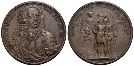 SAVOIA - Carlo Emanuele III (1730-1773) - Medaglia - 1739 - Busto corazzato frontale - R/ Il Re inco