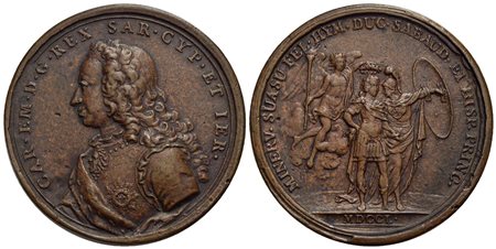 SAVOIA - Carlo Emanuele III (1730-1773) - Medaglia - 1750 - Per le sue vittorie - Busto corazzato a 