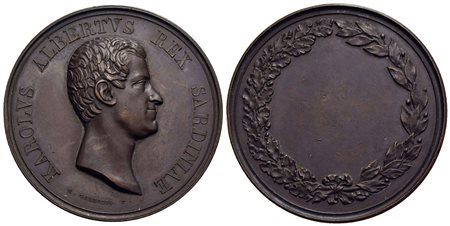 SAVOIA - Carlo Alberto (1831-1849) - Medaglia - Testa di Carlo Alberto a d. - R/ Corona di quercia e