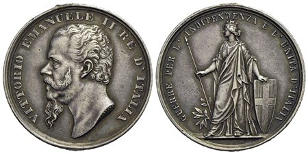 SAVOIA - Vittorio Emanuele II Re d'Italia (1861-1878) - Medaglia - 1865 - Guerre d' Indipendenza e U