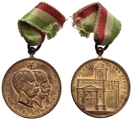 SAVOIA - Vittorio Emanuele II Re d'Italia (1861-1878) - Medaglia - 1870-1885 - Ci siamo e ci saremo 