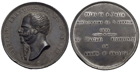 SAVOIA - Vittorio Emanuele II Re d'Italia (1861-1878) - Medaglia - 1878 - Primo Re d'Italia - Testa 