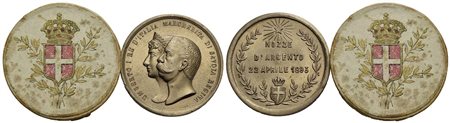 SAVOIA - Umberto I (1878-1900) - Medaglia - 1893 - Per le nozze d'argento - Busti del Re e della Reg