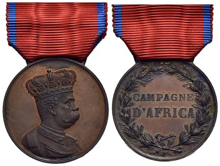 SAVOIA - Umberto I (1878-1900) - Medaglia - Campagne d'Africa - Busto a d. - R/ Scritta entro corona