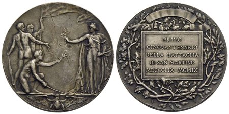 SAVOIA - Vittorio Emanuele III (1900-1943) - Medaglia - 1909 - 50° Battaglia di S. Martino - Italia 