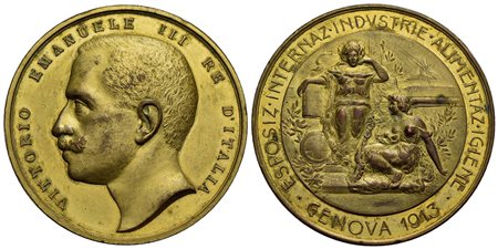 SAVOIA - Vittorio Emanuele III (1900-1943) - Medaglia - 1913 - Esposizione Internazionale Industrie 