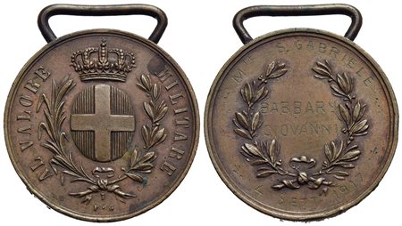 SAVOIA - Vittorio Emanuele III (1900-1943) - Medaglia - Al Valore Militare - Stemma Sabaudo, attorno