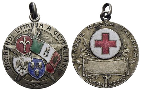 SAVOIA - Vittorio Emanuele III (1900-1943) - Medaglia - Croce Rossa Italiana - 24 maggio 1915 - Stel