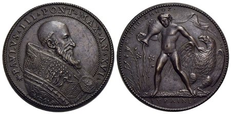 PAPALI - Paolo III (1534-1549) - Medaglia - A. XVI - Busto con piviale a d. - R/ Ganimede versa acqu