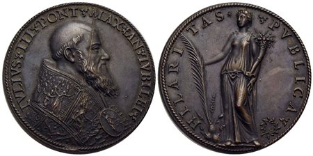 PAPALI - Giulio III (1550-1555) - Medaglia - A. IVBILEI - Busto a d. - R/ Ilarità Ø: 41 mm. - (AE g.