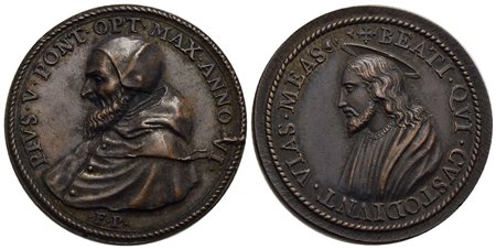 PAPALI - Pio V (1566-1572) - Medaglia - A. VI - Gesù - Busto a s. - R/ Busto di Gesú nimbato a s. Op