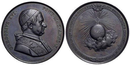 PAPALI - Gregorio XVI (1831-1846) - Medaglia - 1840 A. X - Istituzione della sede di Propaganda Fide