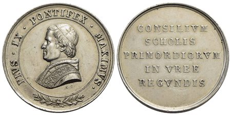 PAPALI - Pio IX (1846-1866) - Medaglia - (1846) - Scuole elementari - Busto a s. - R/ CONSILIVM SCHO