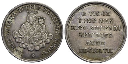 PAPALI - Pio IX (1846-1866) - Medaglia - 1857 - Madonna di S. Luca - La Madonna col Bambino - R/ Scr