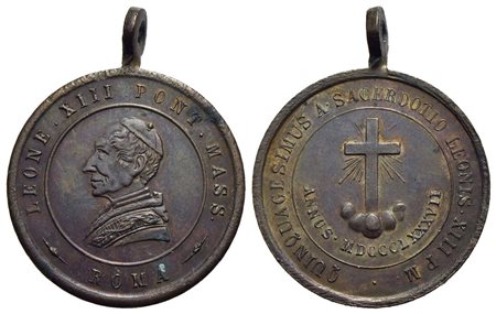 PAPALI - Leone XIII (1878-1903) - Medaglia - 1887 - 15° Anniversario di sacerdozio - Busto a s. - R/