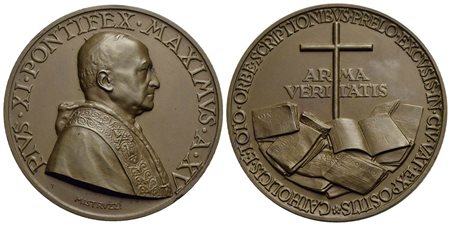 PAPALI - Pio XI (1922-1939) - Medaglia - A. XV - Esposizione Stampa Cattolica Mondiale - Busto a d. 