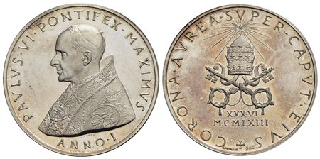 PAPALI - Paolo VI (1963-1978) - Medaglia - 1963 A. I - Incoronazione - Busto a s. - R/ Triregno su c