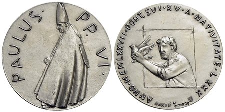 PAPALI - Paolo VI (1963-1978) - Medaglia - A. XV - AG Mont. 31<br>FDC