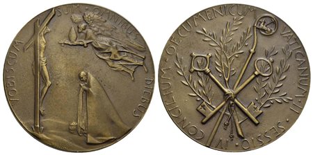 PAPALI - Paolo VI (1963-1978) - Medaglia - 1964 - IV sessione Concilio Ecumenico Ø: 44 mm. - AE<br>F