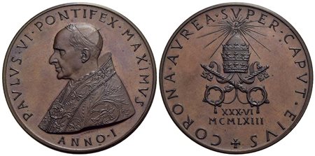 PAPALI - Paolo VI (1963-1978) - Medaglia - A. I - AE Mont. 33<br>FDC