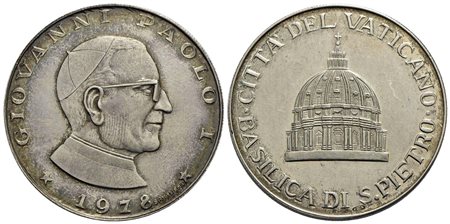 PAPALI - Giovanni Paolo I (1978) - Medaglia - Busto a d. - R/ San Pietro Opus: Santucciu Ø: 37 mm. -