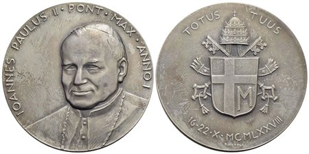 PAPALI - Giovanni Paolo II (1978-2005) - Medaglia - A. I - AG Mont. 1<br>FDC