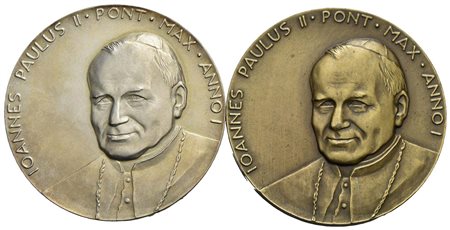 PAPALI - Giovanni Paolo II (1978-2005) - Medaglia - A. I - AG-AE Mont. 1 Coppia Ag e Ae<br>FDC