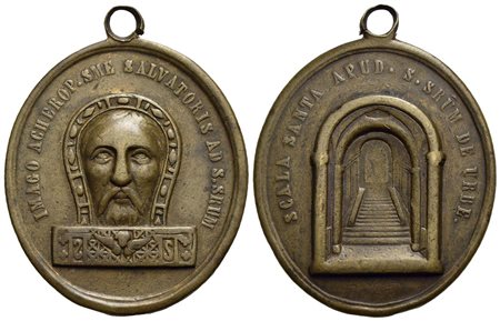 RELIGIOSE - Medaglia - La Scala Santa - Volto acherotipo di Gesù - R/ La Scala Santa - AE Ovale mm. 