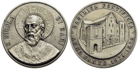 CITTA' - Bari - Medaglia - 1974-1975 Anno Santo - Basilica pontificia - San Nicola di Bari - R/ Basi