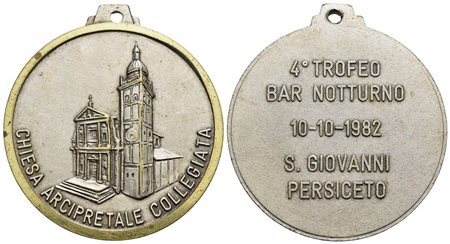 CITTA' - Bologna - Medaglia - 1982 - S.Giovanni in Persiceto - 4° trofeo bar notturno - Chiesa arcip