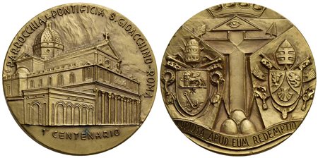 CITTA' - Roma - Medaglia - Parrocchia Pontificia di San Gioacchino - I° Centenario - Chesa di San Gi