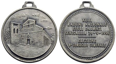 CITTA' - Senigallia - Medaglia - 1996 - XLIII° raduno esuli dalmati - Chiesa di San Crisogono - Zara