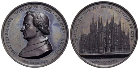 PERSONAGGI - Bartolomeo Romilli (arcivescovo Milano) (1795-1859) - Medaglia - 1847 - Nomina ad Arciv