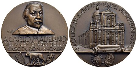 PERSONAGGI - Carlo Maderno (1556-1629) - Medaglia - 1956 - Roma per il IV° centenario della nascita 