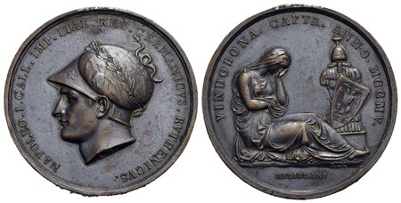 NAPOLEONICHE - Napoleone I, Imperatore (1804-1814) - Medaglia - 1805 - Presa di Vienna - Testa elmat