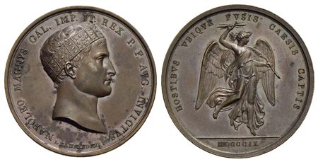 NAPOLEONICHE - Napoleone I, Imperatore (1804-1814) - Medaglia - 1809 - Battaglia di Wagram - Testa c