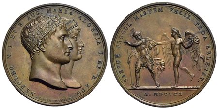 NAPOLEONICHE - Napoleone I, Imperatore (1804-1814) - Medaglia - 1810 - Matrimonio con Maria Luisa - 