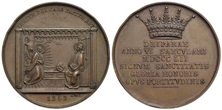 FIRENZE - Leopoldo II di Lorena (1824-1859) - Medaglia - 1852 - Incoronazione della immagine della S