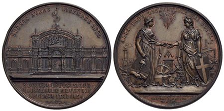 ARGENTINA - Repubblica - Medaglia - 1885 - 2° Esposizione Operaia Italiana - Prospetto dell'ingresso