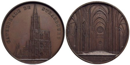 BELGIO - Leopoldo I (1831-1865) - Medaglia - 1861 - Cattedrale di Strasburgo - Vista prospettica del