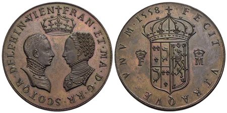 FRANCIA - Francesco II (1559-1560) - Medaglia - 1558 - Matrimonio con la regina scozzese Maria Stuar