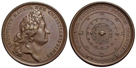 FRANCIA - Luigi XIV (1643-1715) - Medaglia - 1686 - Interesse per astronomia - Busto a d. - R/ Satur