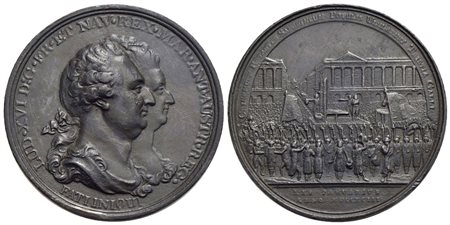 FRANCIA - Costituzione (1791-1795) - Medaglia - 1793 - Per la morte di Luigi XVI - I busti del Re e 