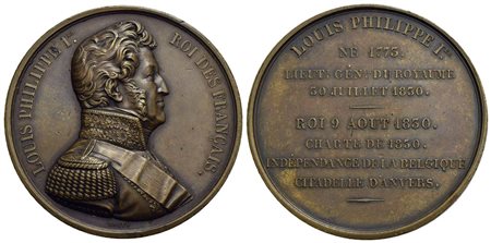 FRANCIA - Luigi Filippo I (1830-1848) - Medaglia - 1836 - Indipendenza del Belgio e presa della citt