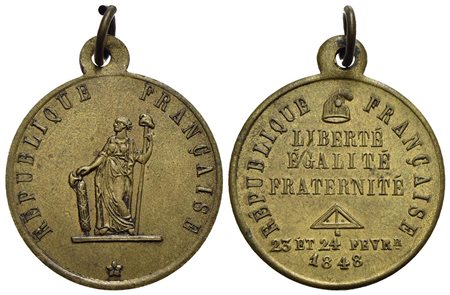 FRANCIA - Seconda Repubblica (1848-1852) - Medaglia - 1848 - Libertè, egalitè, fraternitè - Allegori