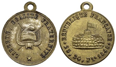 FRANCIA - Seconda Repubblica (1848-1852) - Medaglia - 1848 - Libertè, egalitè, fraternitè - Berretto