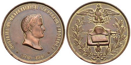 FRANCIA - Napoleone III (1852-1870) - Medaglia - 1769-1869 100° anniversario della nascita - Testa a