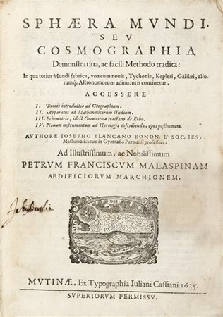 BIANCANI, Giuseppi (1566-1624) - Sphaera mundi seu cosmographia demonstrativa,