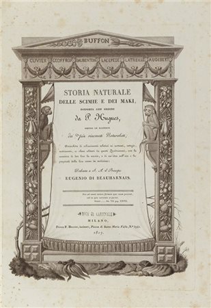 JACOB, Nicolas Henri (1782-1871) - Pietro HUGUES - Storia naturale delle Scimie